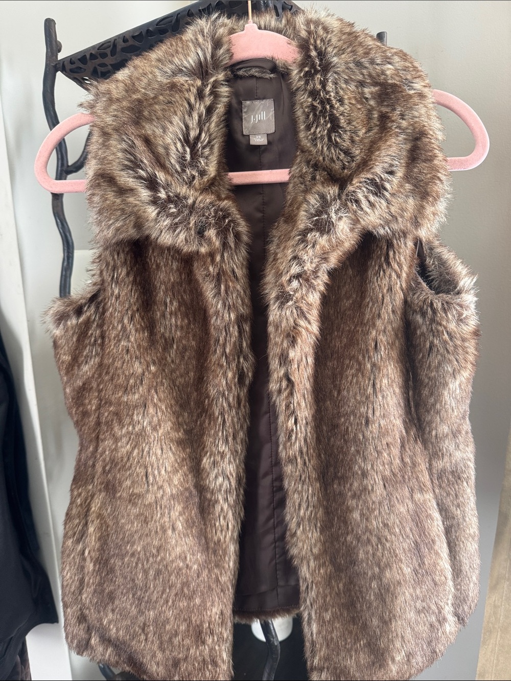 J. Jill Brown Faux Fur Girls' Vest